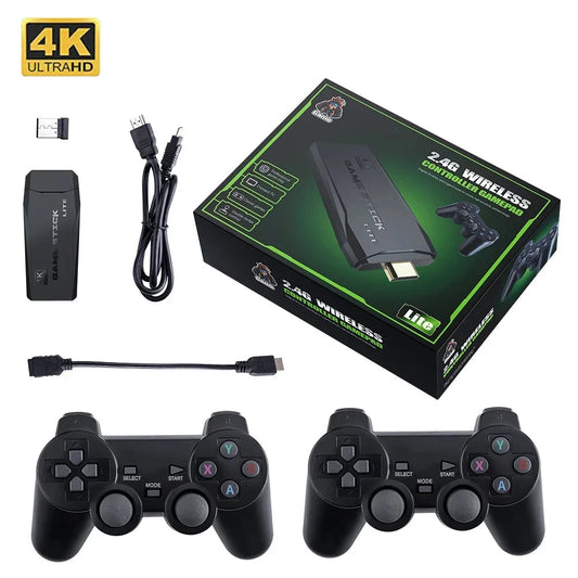 Consola de Videojuegos 4K 64GB con Más de 10,000 Juegos Pre-Instalados y 2 Controles Remotos